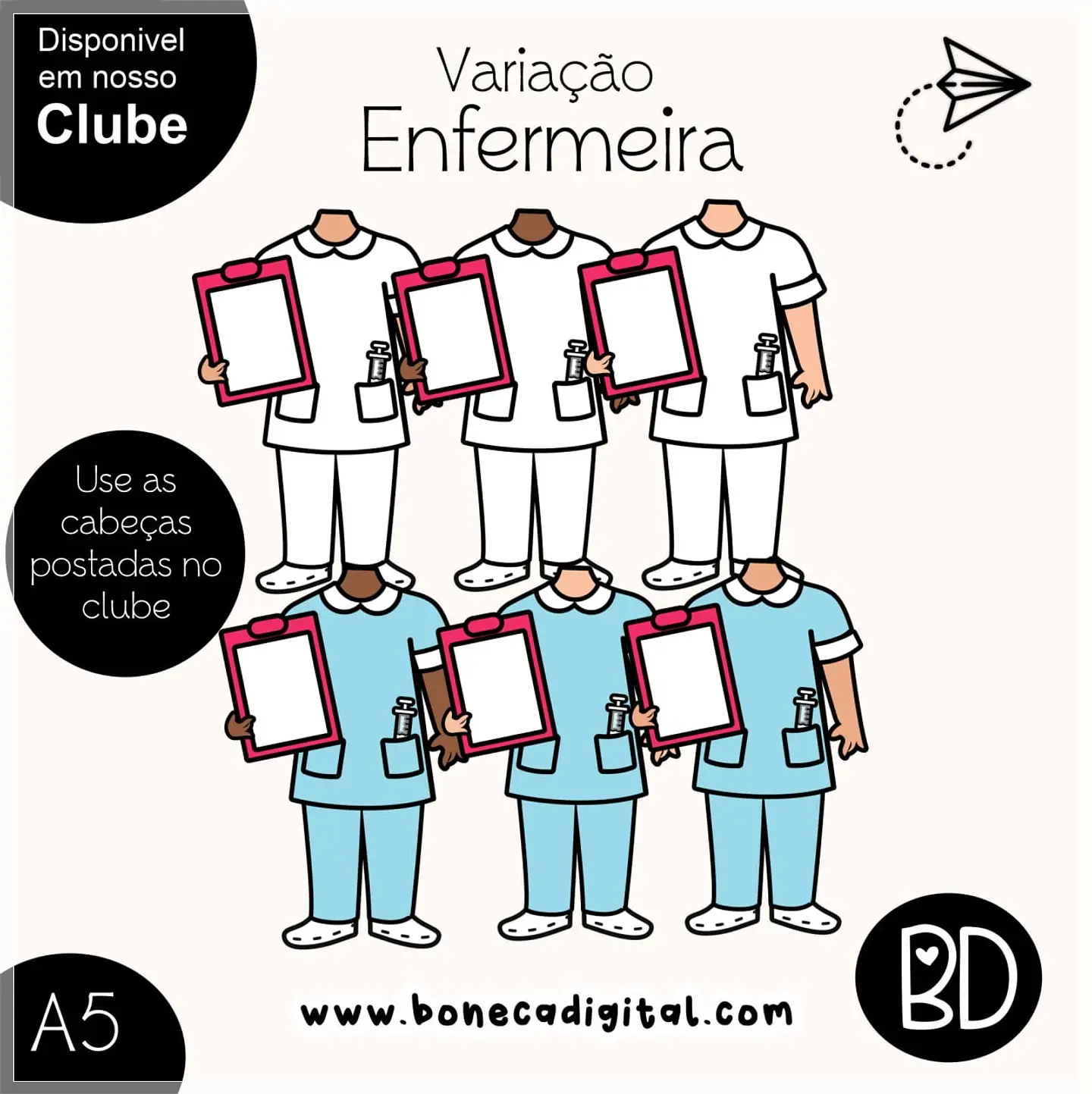 Kit Digital Kits Bd Enfermeira Variação para Cabeças 32 1
