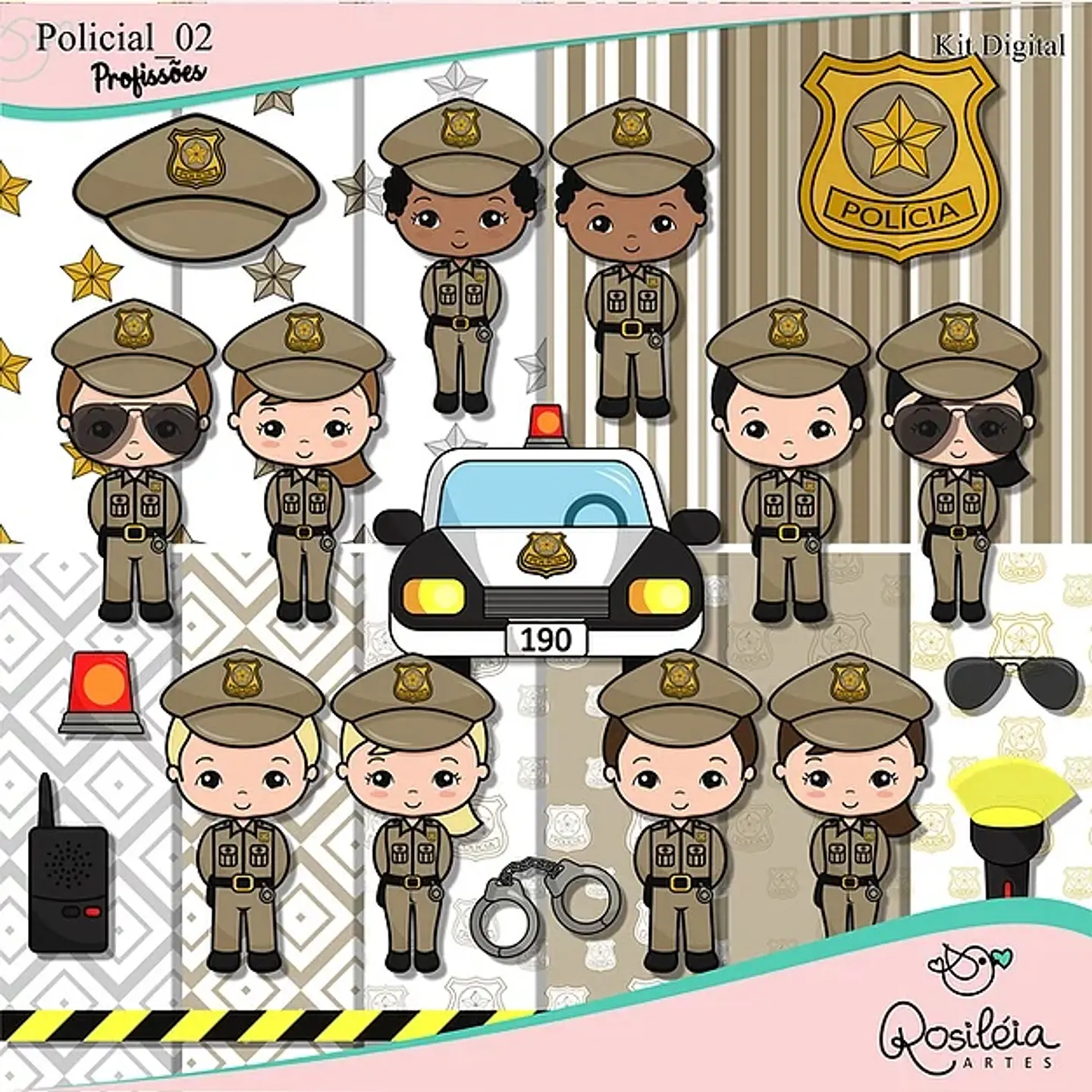 Kit Digital Policial Cáqui 54 1