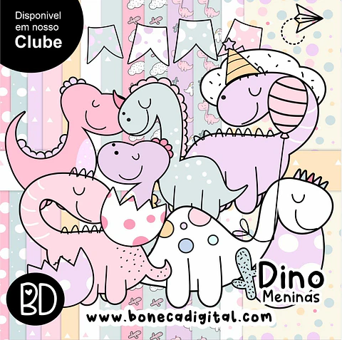 Kit Digital Dino Candy Menina 14