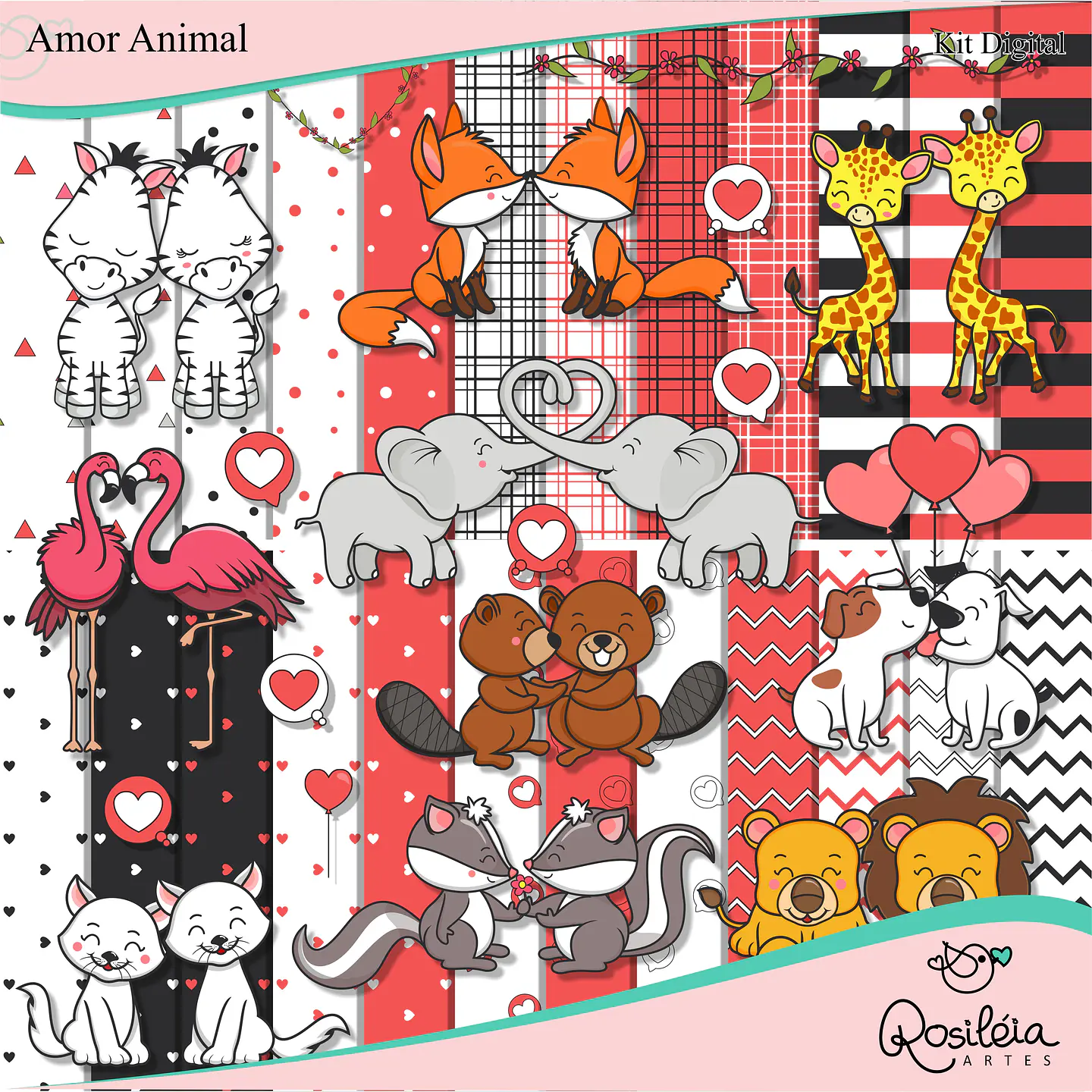 Kit Digital Amor Animal 11 1