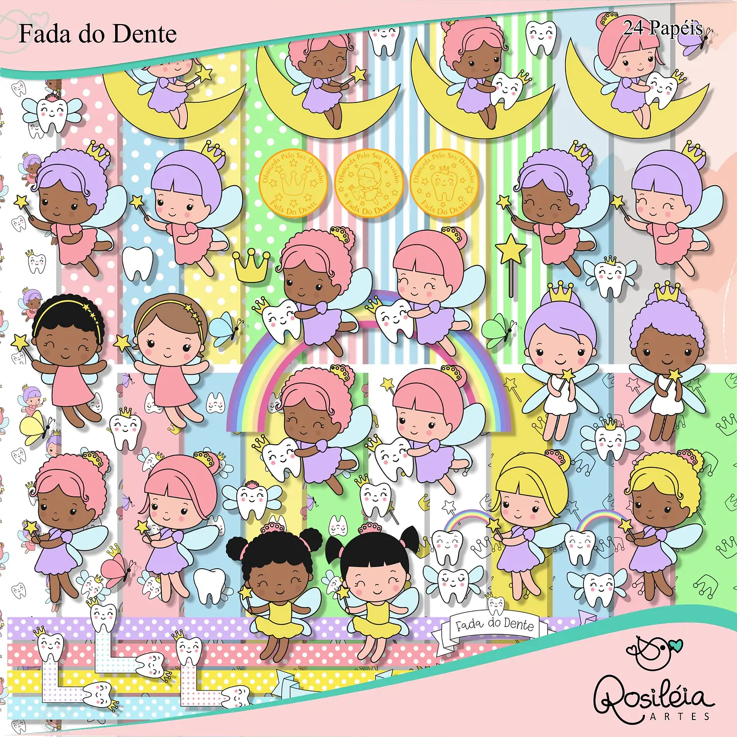 Kit Digital Fada do Dente 33 1