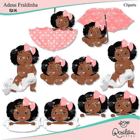 Kit Digital Adeus Fraldinha Menina 5