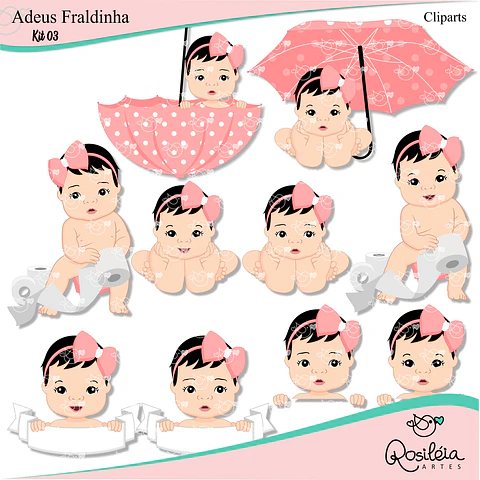 Kit Digital Adeus Fraldinha Menina 4