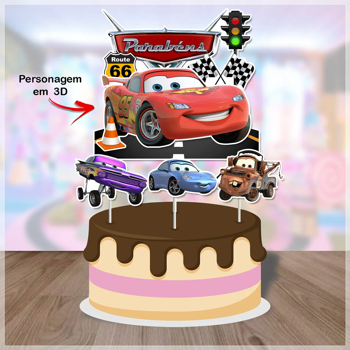 Arquivo de Corte Topo de Bolo Carros Disney 12 1