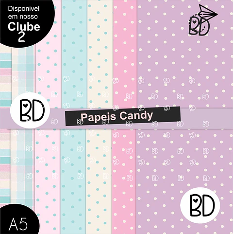 Kit Digital 54 Candy Colors 2 Papeis Digitais 29