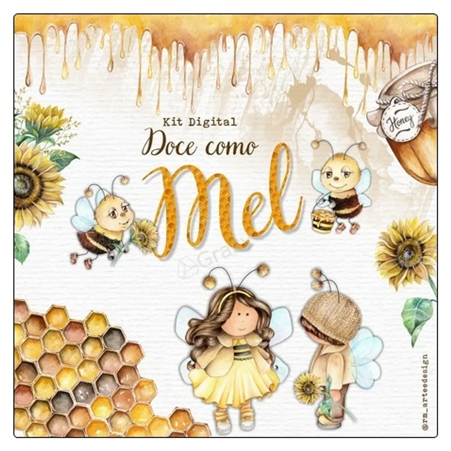 Kit Digital Doce Como Mel e Design 4 1
