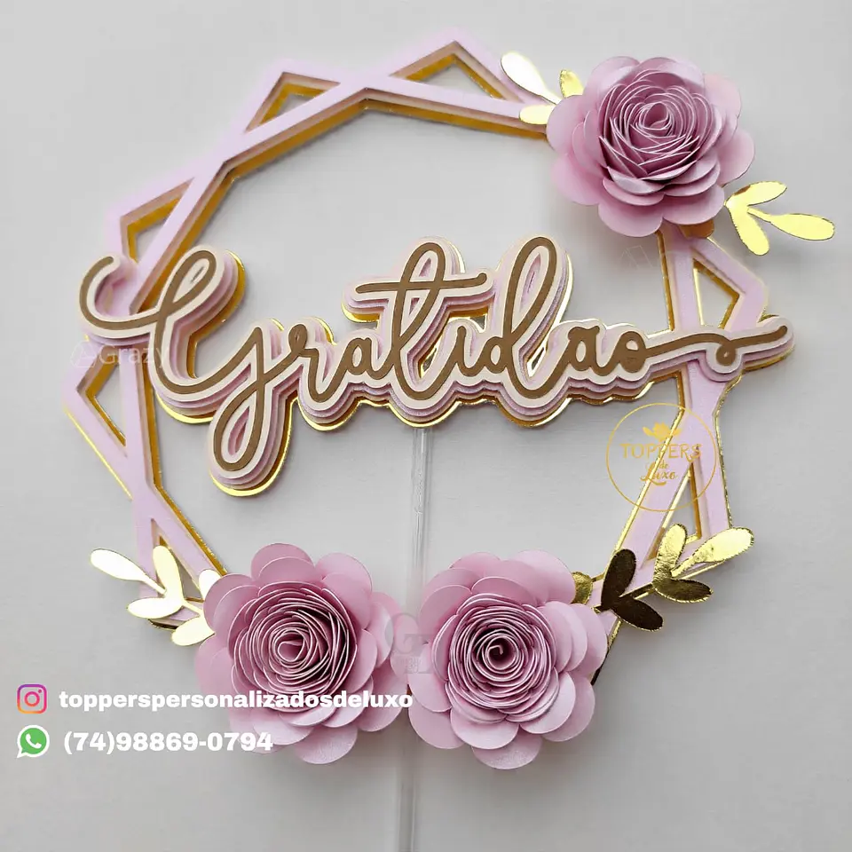 Arquivo de Corte Topo de Bolo Circulos e Geométricos Floral 90 1