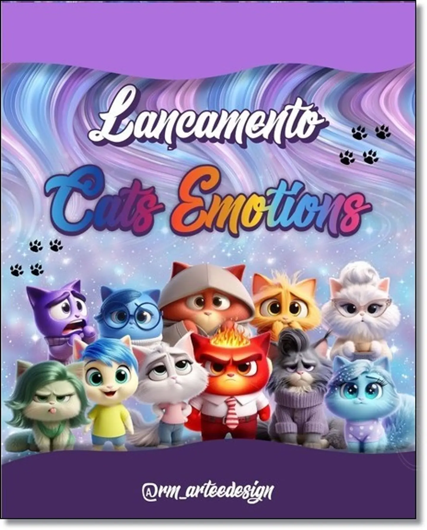 Kit Digital Cats Emotions Gatinhos Divertidamente 2 1
