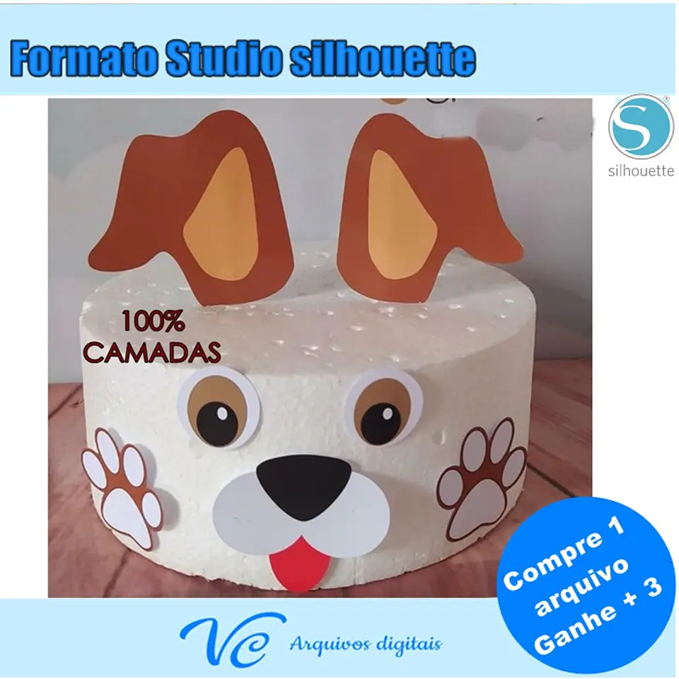 Arquivo de Corte Topo de Bolo Cachorrinho 25 1