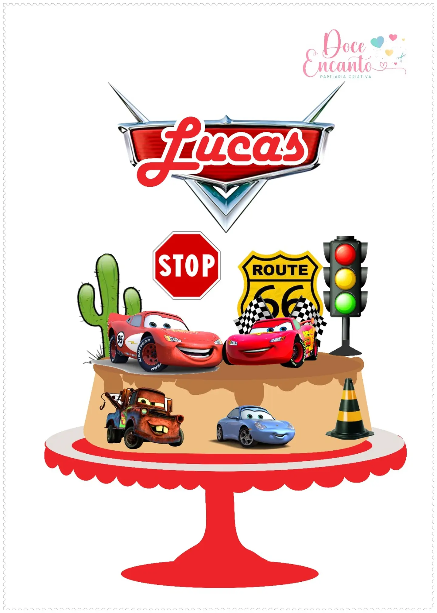 Arquivo de Corte Topo de Bolo Carros Disney 19 1