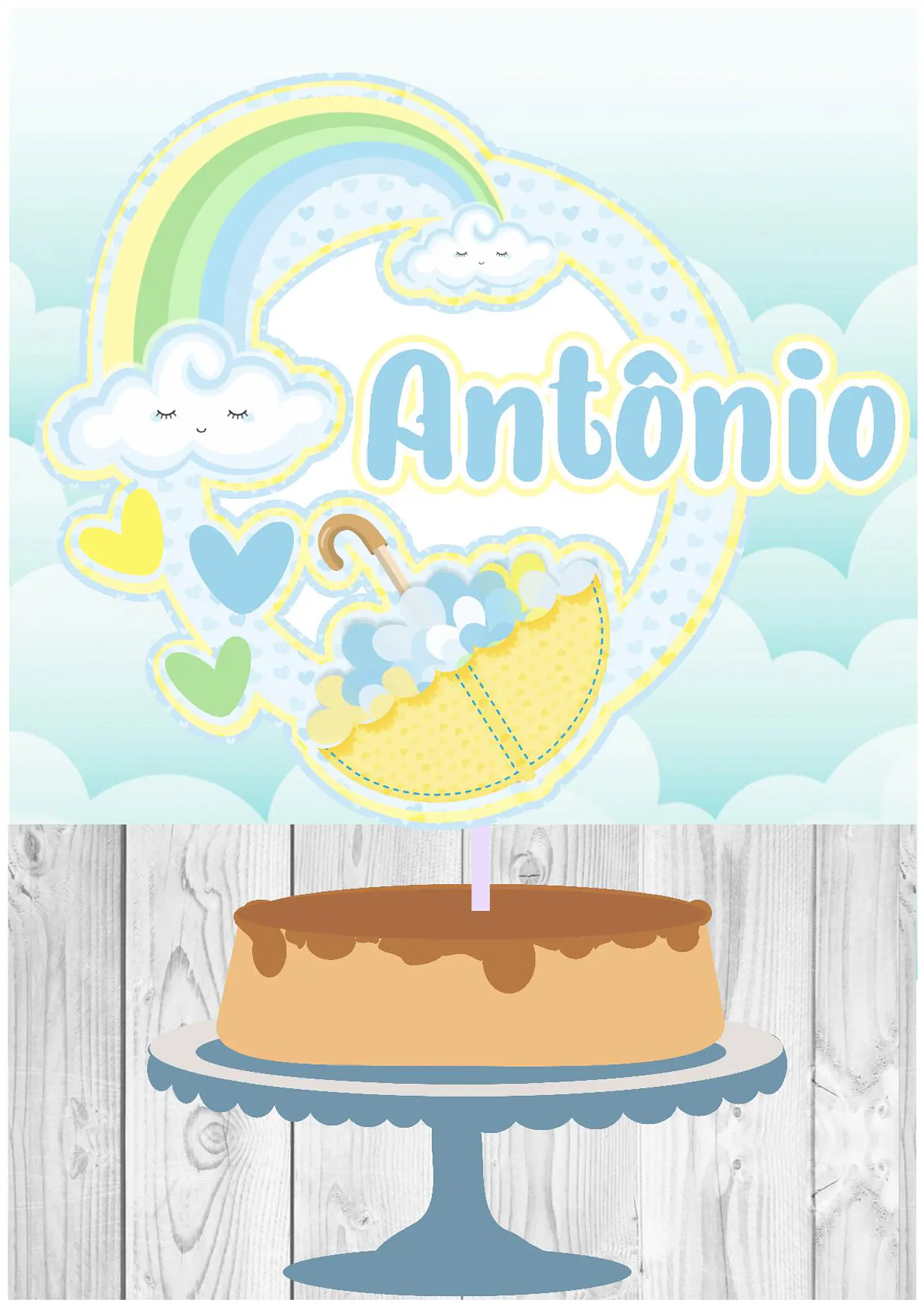 Arquivo de Corte Topo de Bolo Chuva de Amor 21 1