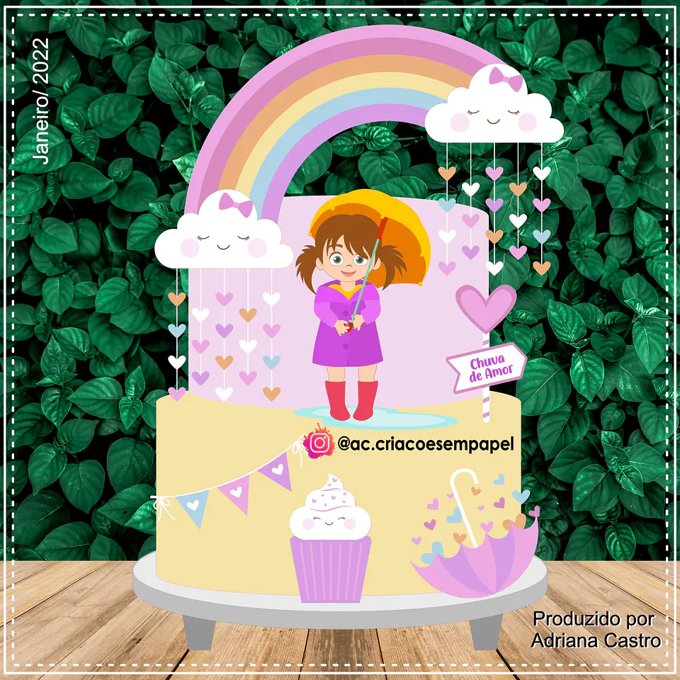 Arquivo de Corte Topo de Bolo Chuva de Amor 16 1