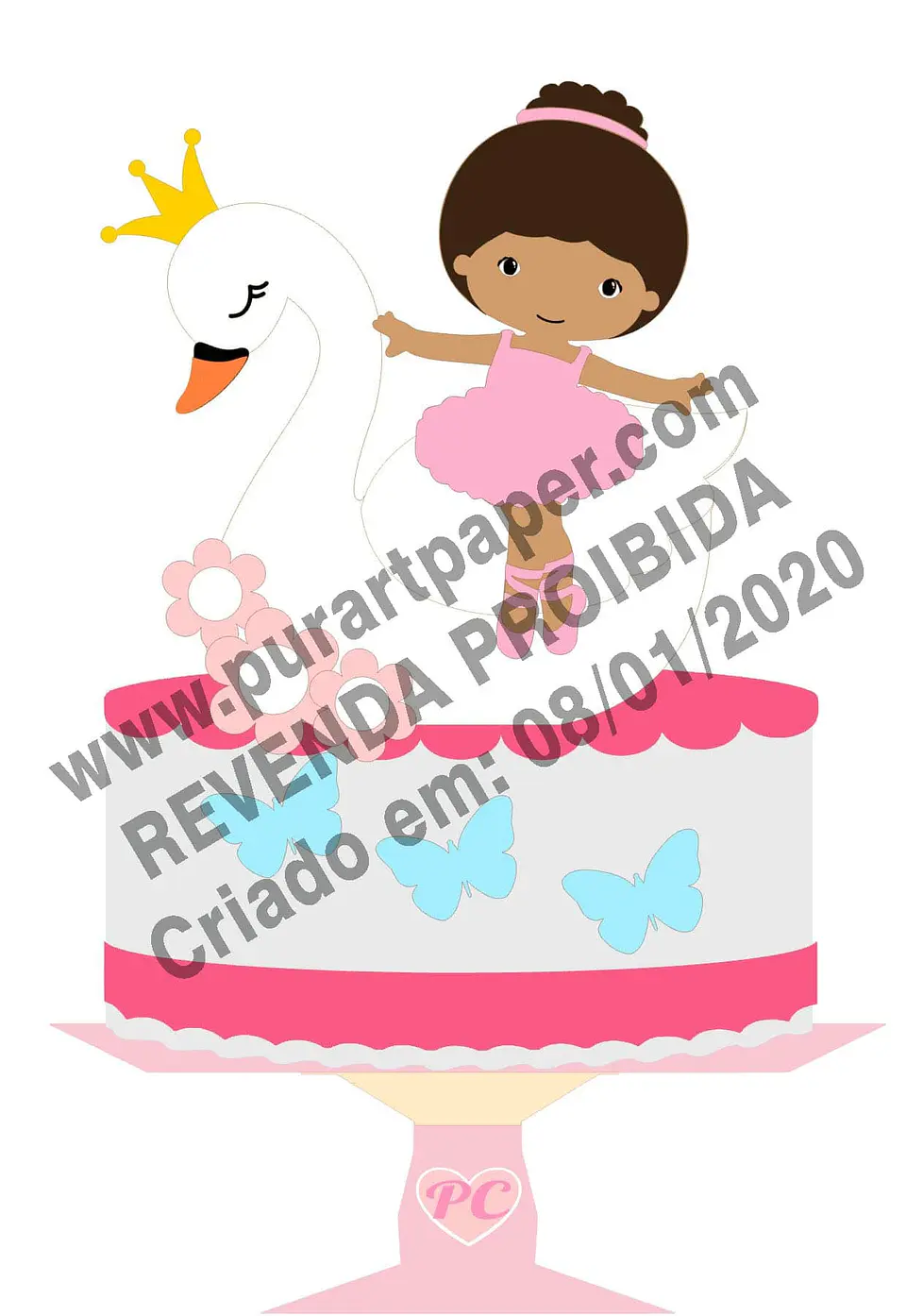 Arquivo de Corte Topo de Bolo Cisne 6 1
