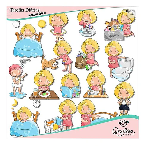 Kit Digital Tarefas Diarias Menina Loiras 78