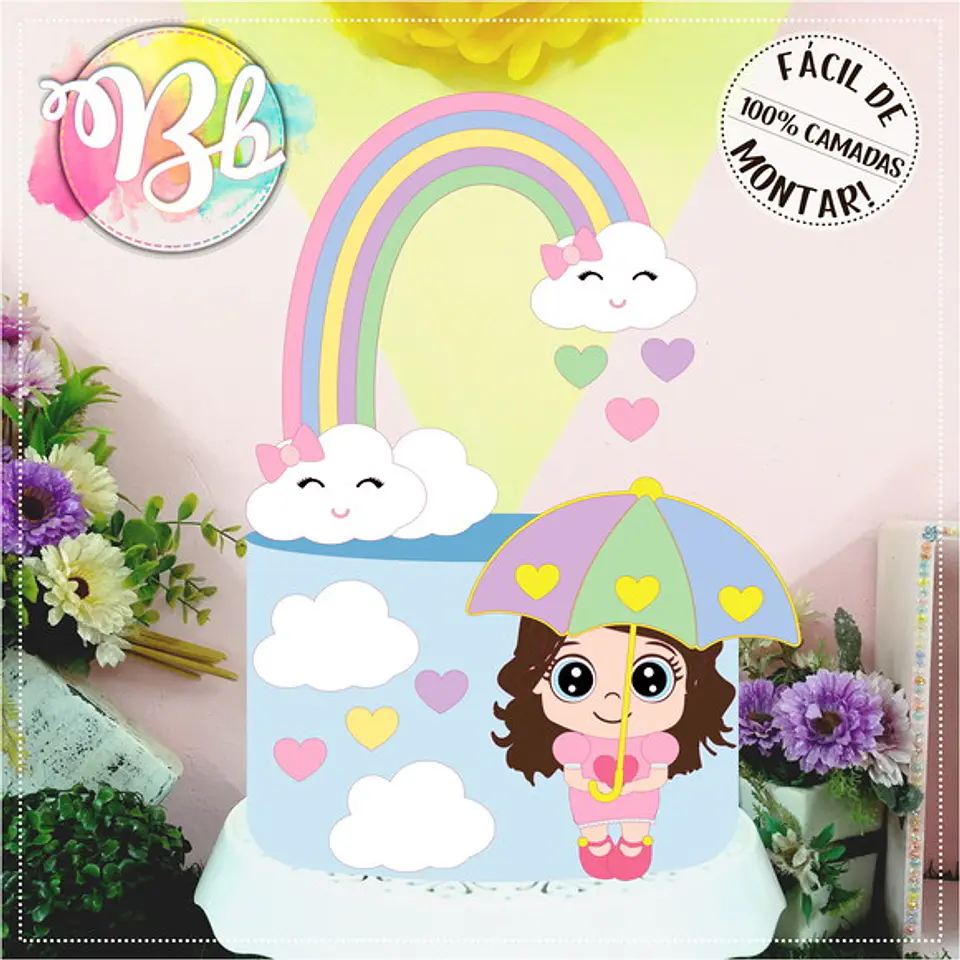 Arquivo de Corte Topo de Bolo Chuva de Amor 13 1