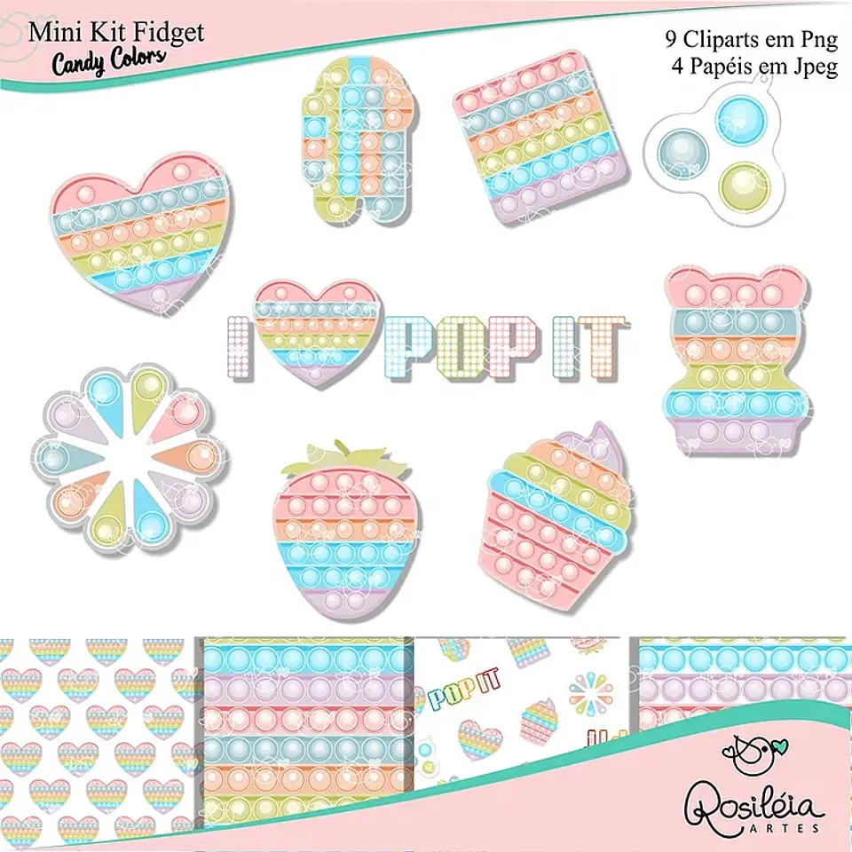 Kit Digital Mini Kit Fidget Candy Colors 50 1