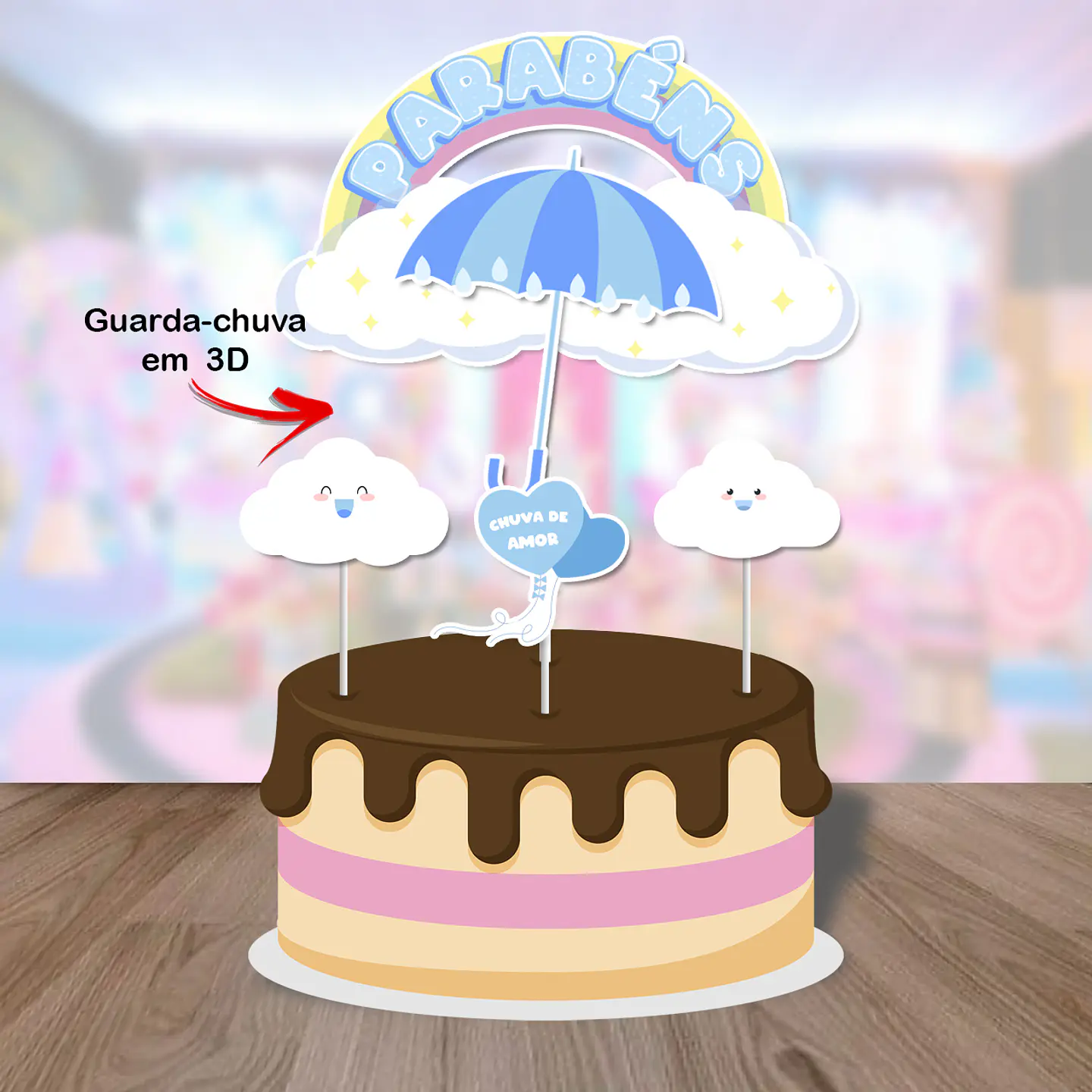 Arquivo de Corte Topo de Bolo Chuva de Amor 29 1