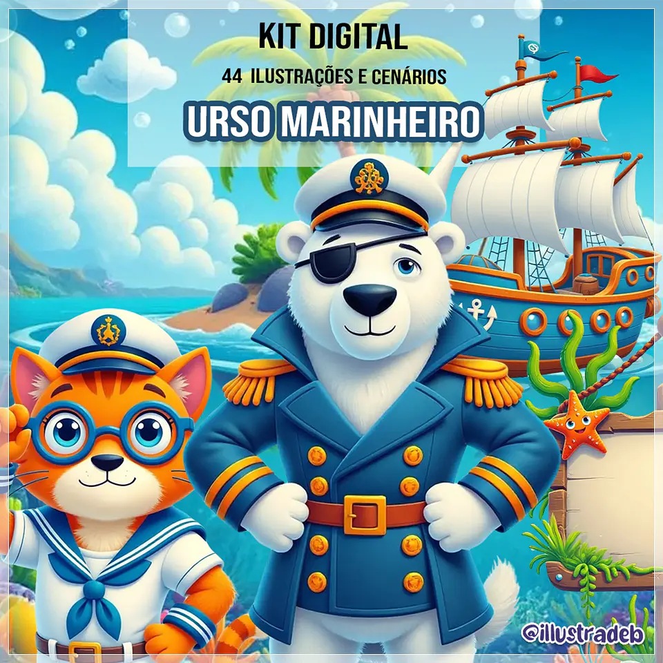 Kit Digital Urso Marinheiro 233 1