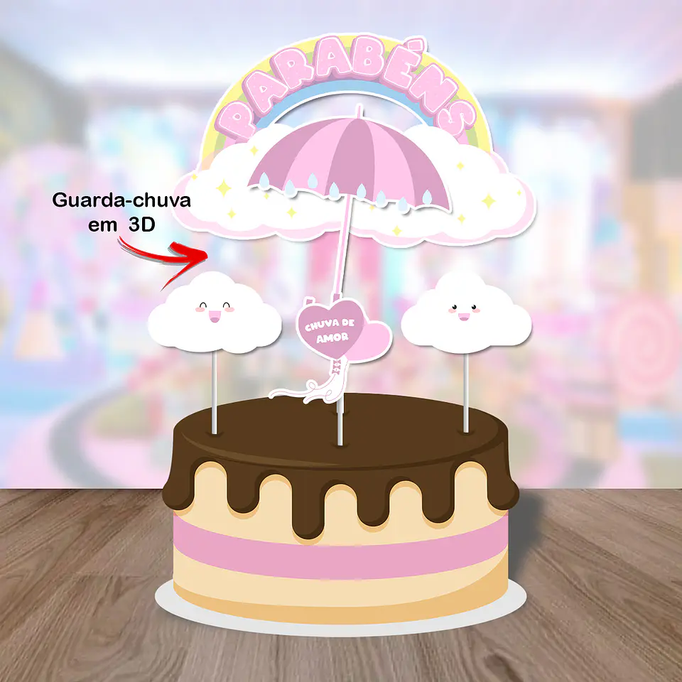 Arquivo de Corte Topo de Bolo Chuva de Amor 31 1