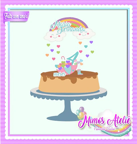 Arquivo de Corte Topo de Bolo Chuva de Amor 10