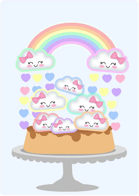 Arquivo de Corte Topo de Bolo Chuva de Amor 3