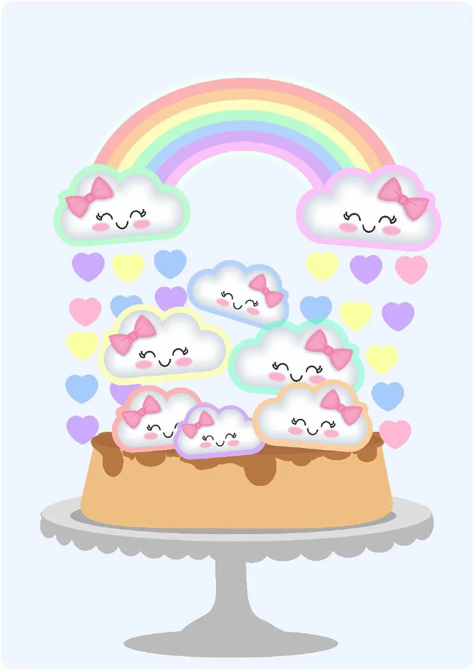 Arquivo de Corte Topo de Bolo Chuva de Amor 3 1