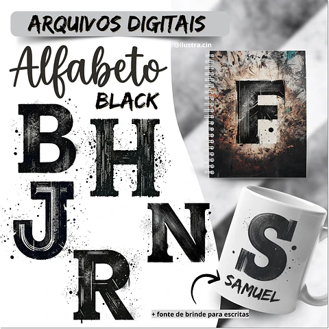 Kit Digital Alfabeto Black 1
