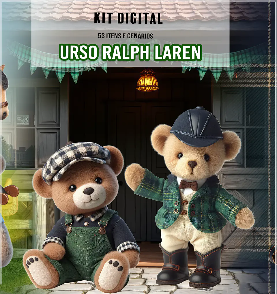 Kit Digital Ursinho Urso Ralph Lauren 250 1
