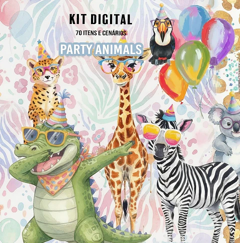 Kit Digital Party Animais Festa 246
