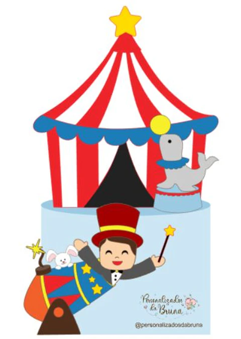 Arquivo de Corte Topo de Bolo Circo 26