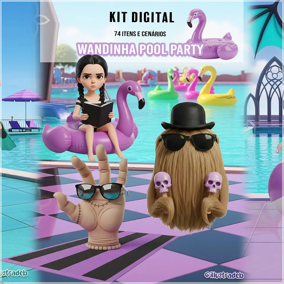 Kit Digital Wandinha Pool Party 240 1