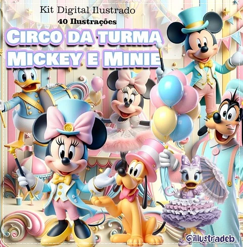 Kit Digital Mickey Minnie Circo Candy 3d 146