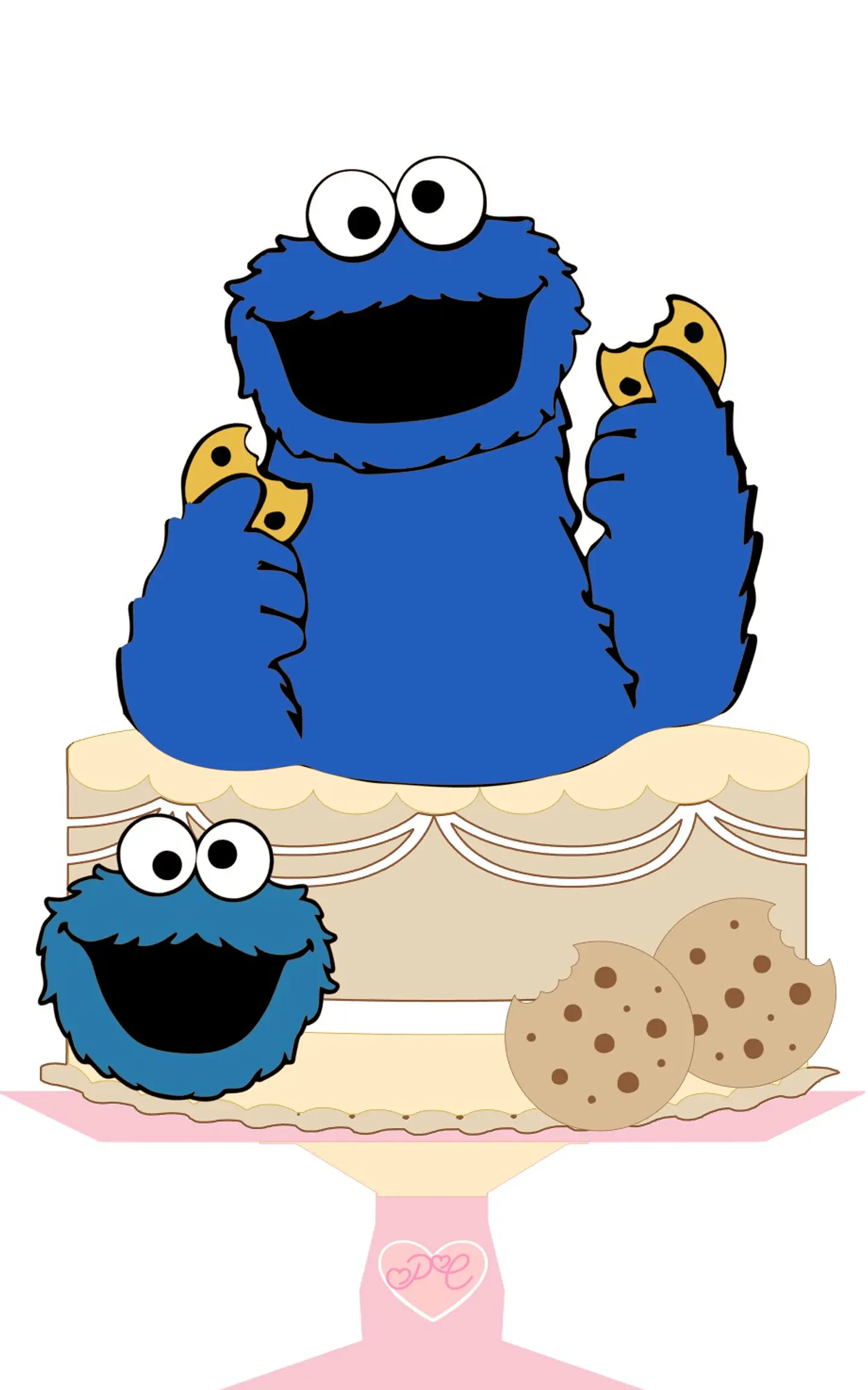 Arquivo de Corte Topo de Bolo Cookie Monster 1 1