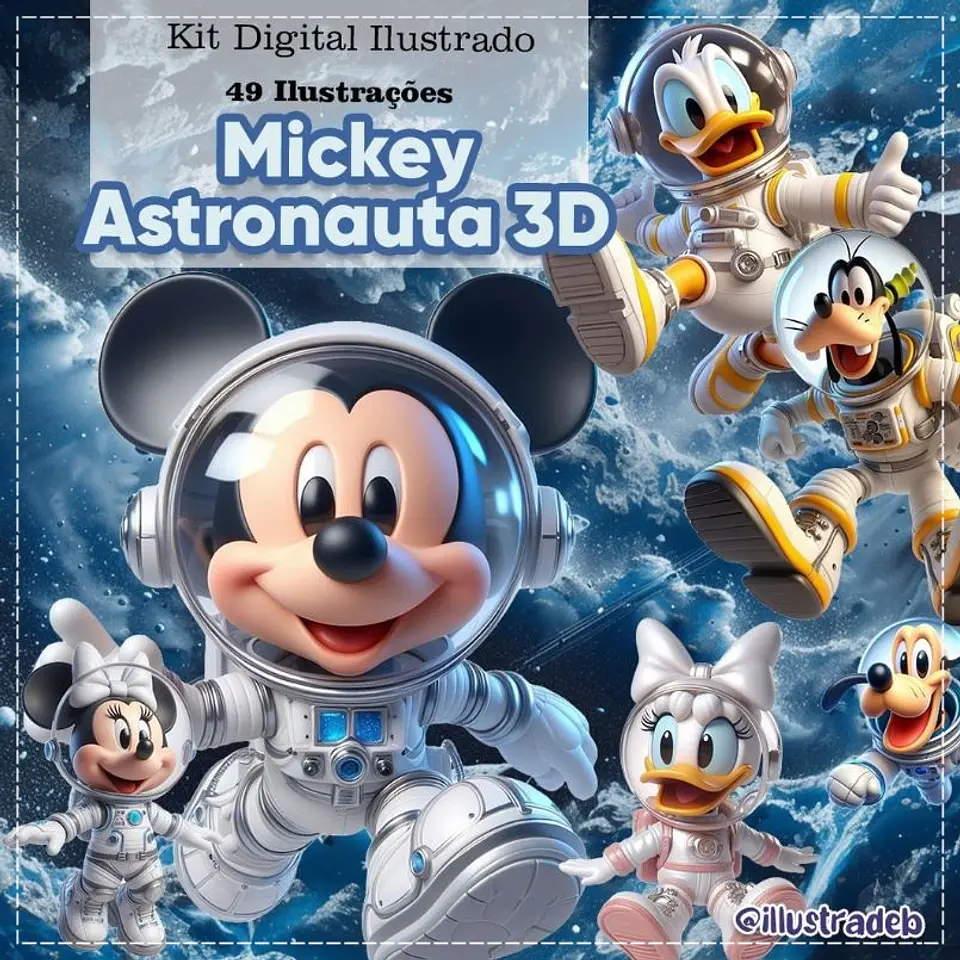 Kit Digital Mickey Astronauta 3d 141 1
