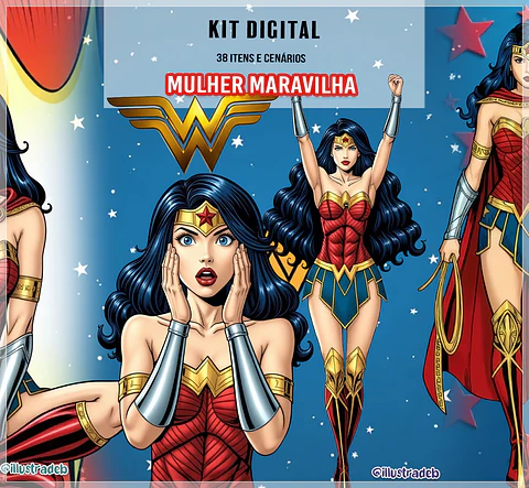 Kit Digital Mulher Maravilha Comic 176