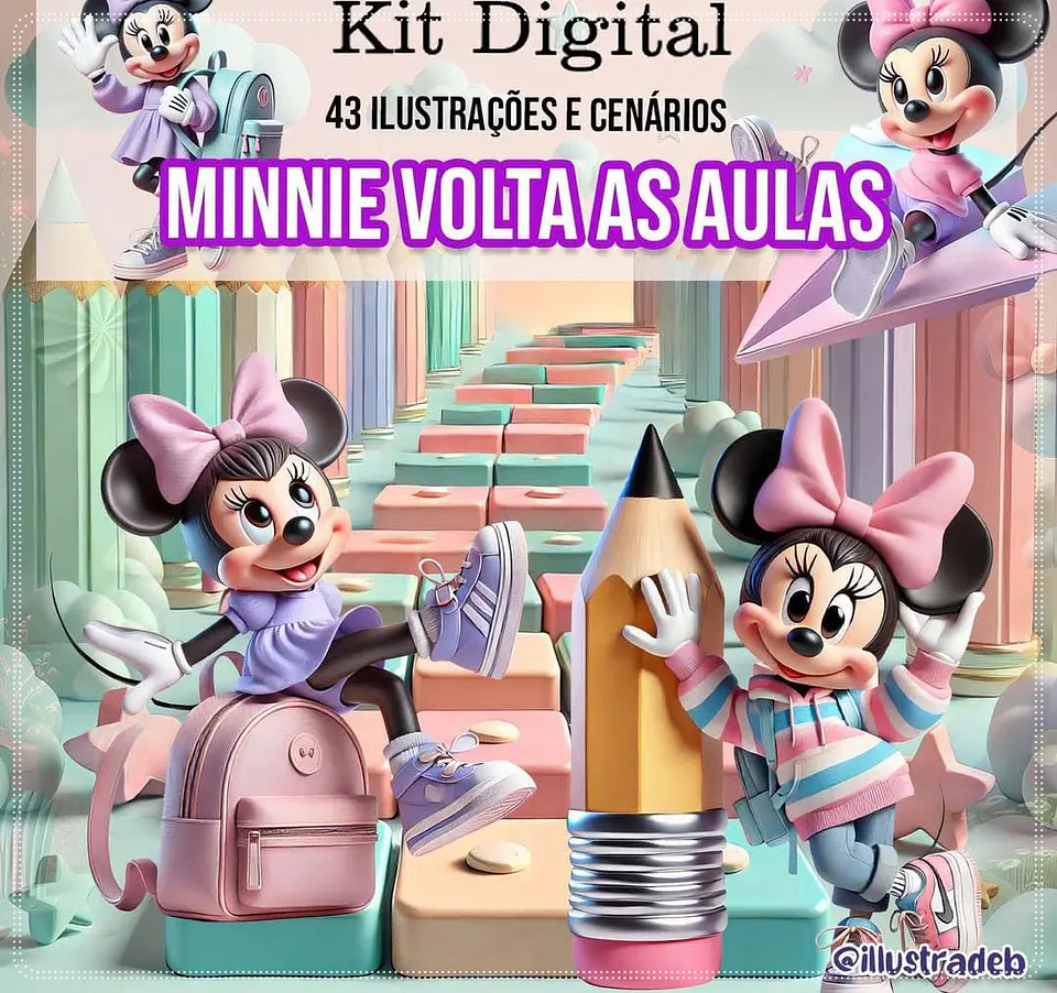 Kit Digital Minnie Volta as Aulas 171 1