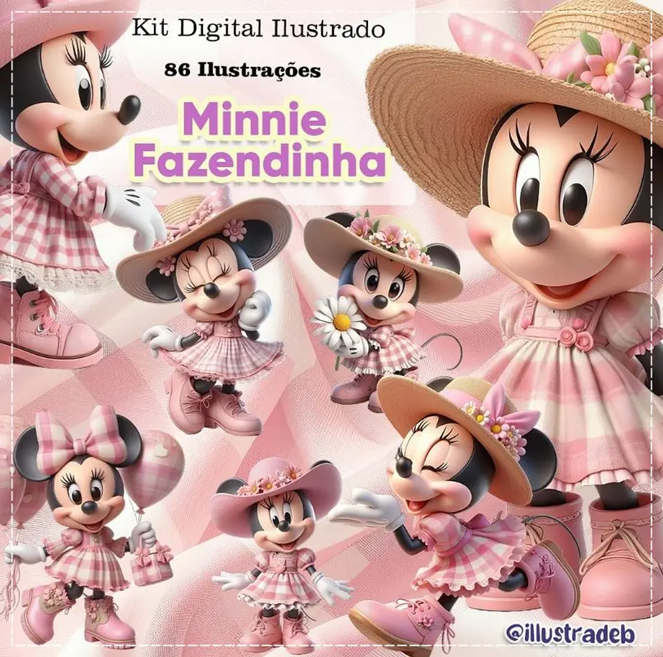 Kit Digital Minnie Fazendinha 156 1