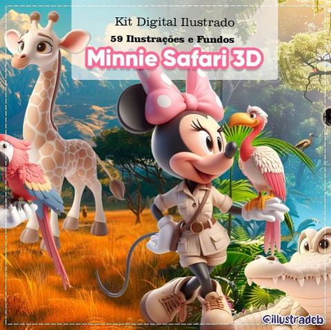 Kit Digital Minnie Safari 3d 169