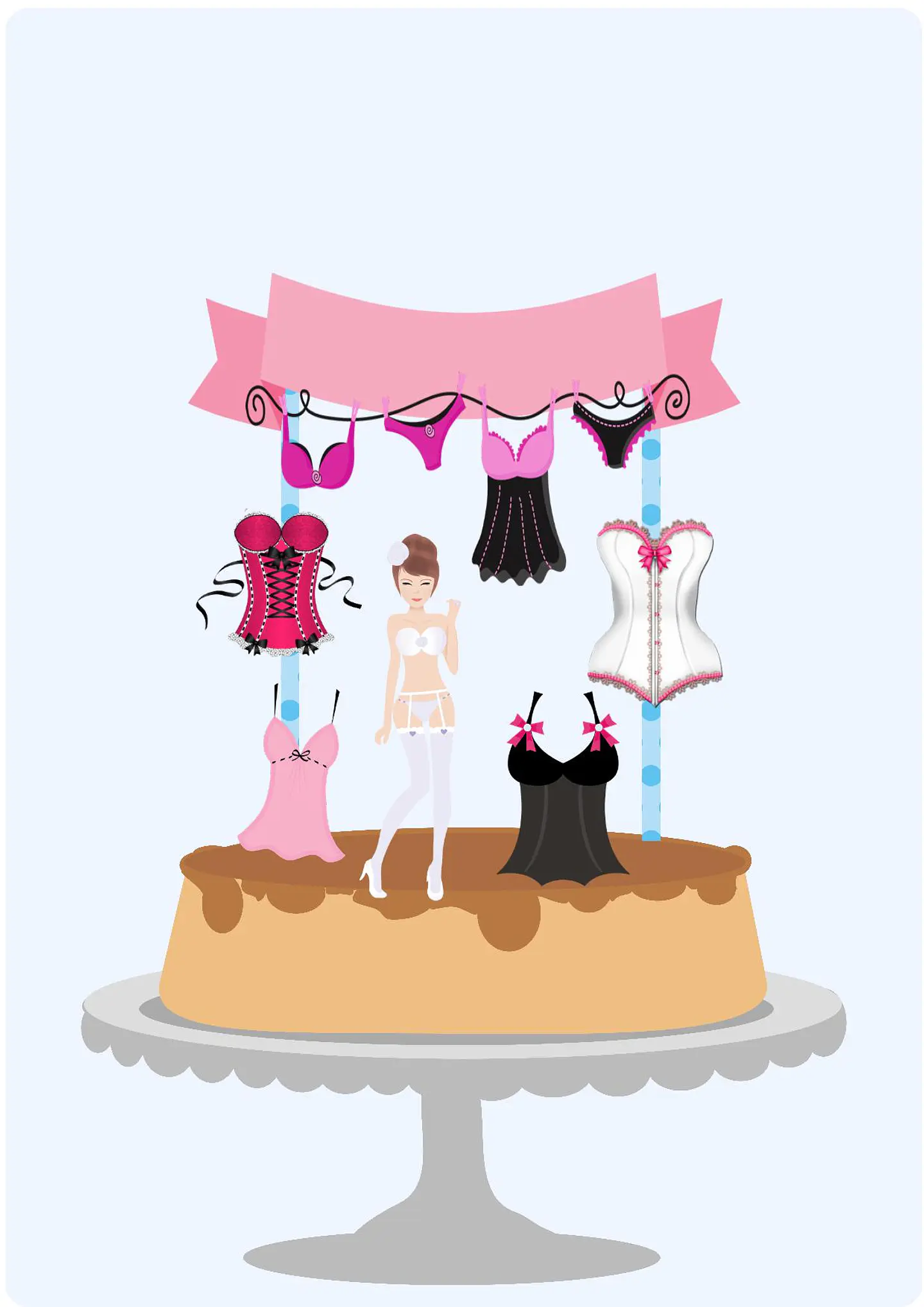 Arquivo de Corte Topo de Bolo Chá de Lingerie 2 1