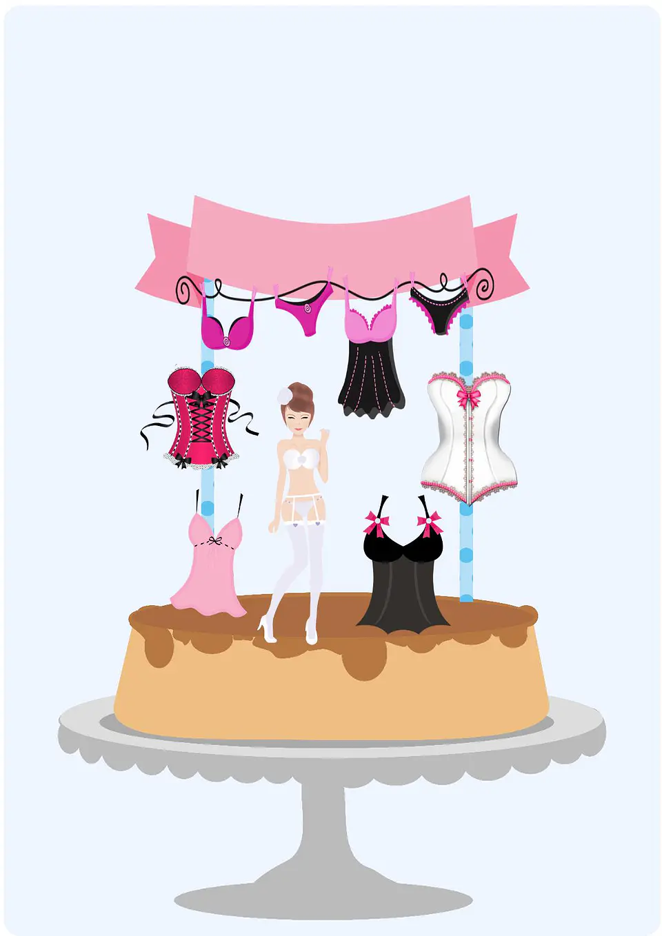 Arquivo de Corte Topo de Bolo Chá de Lingerie 2 1