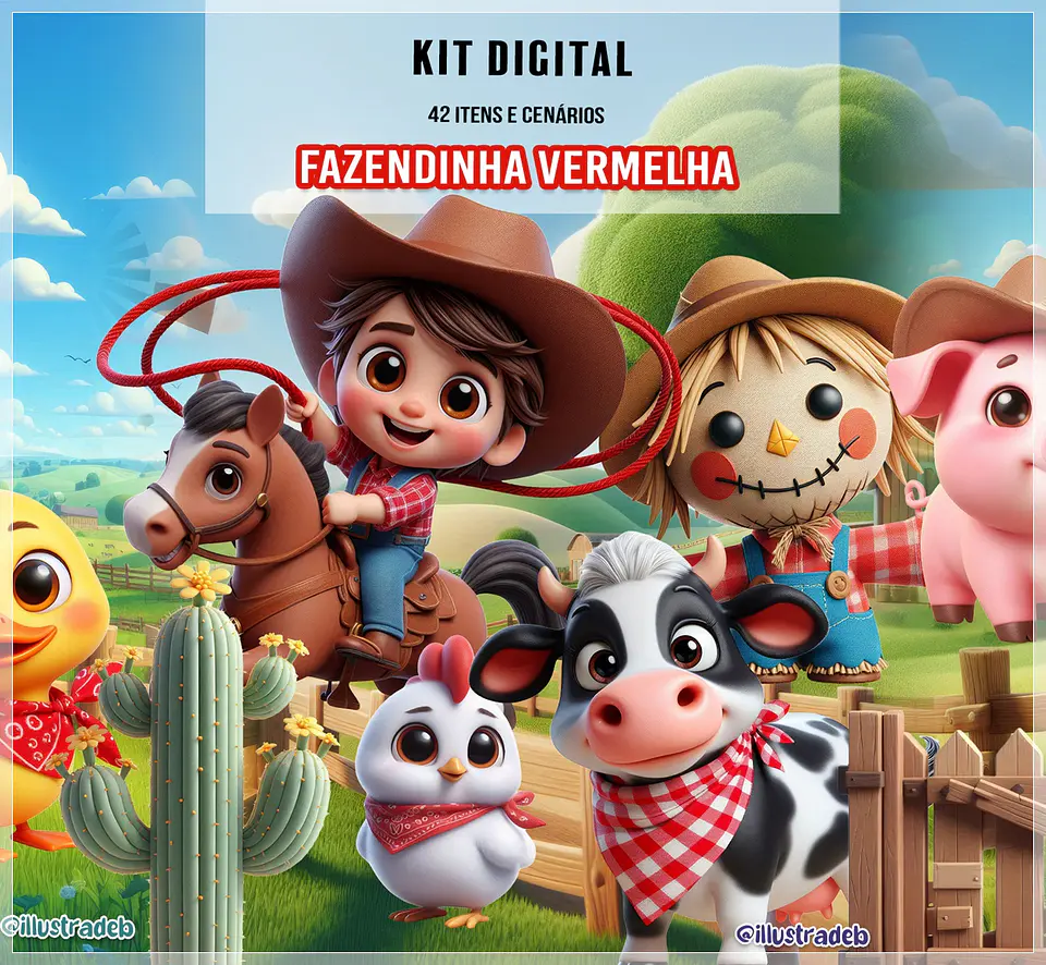 Kit Digital Fazendinha Vermelha 104 1