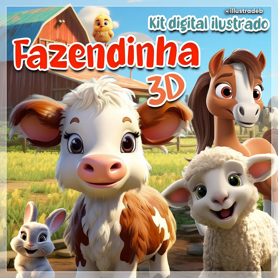 Kit Digital Fazendinha 3d 97 1