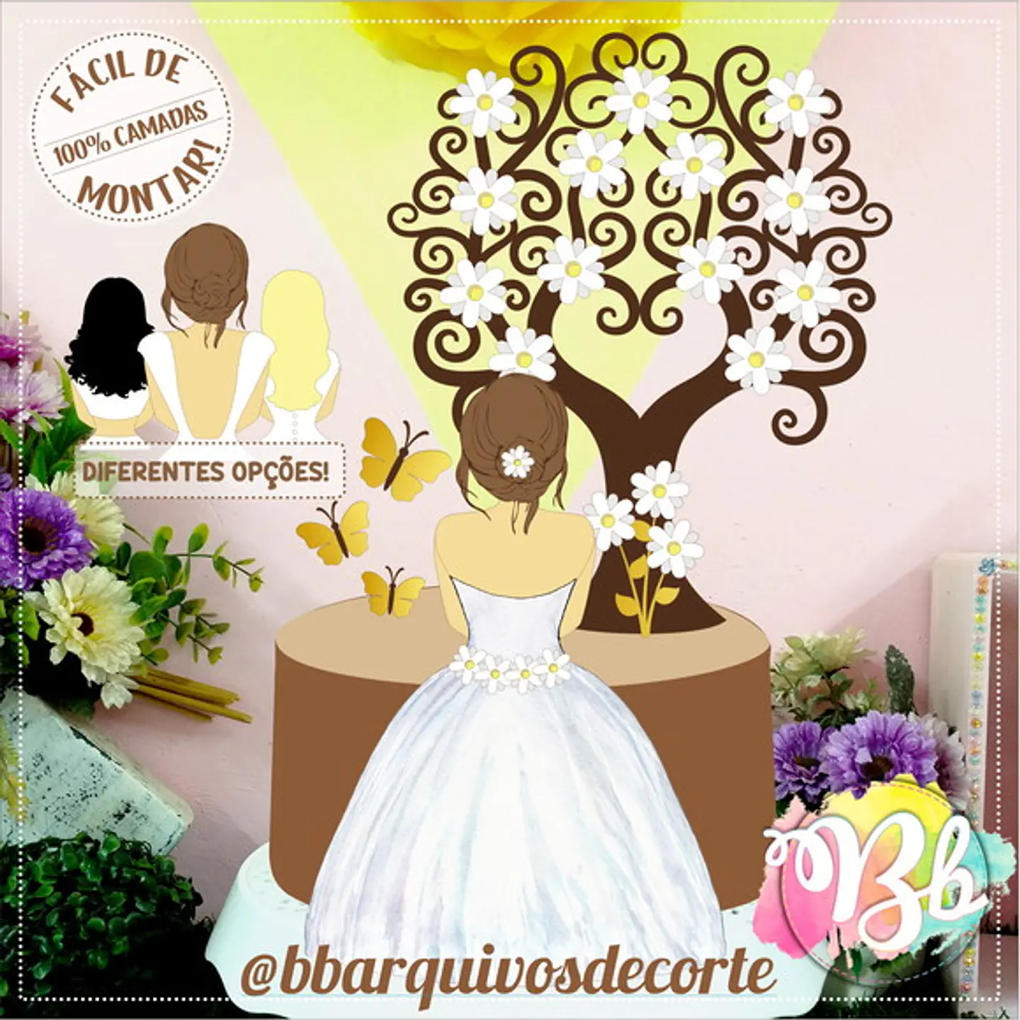 Arquivo de Corte Topo de Bolo Casamento 20 1