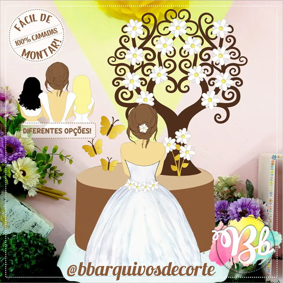 Arquivo de Corte Topo de Bolo Casamento 20 1