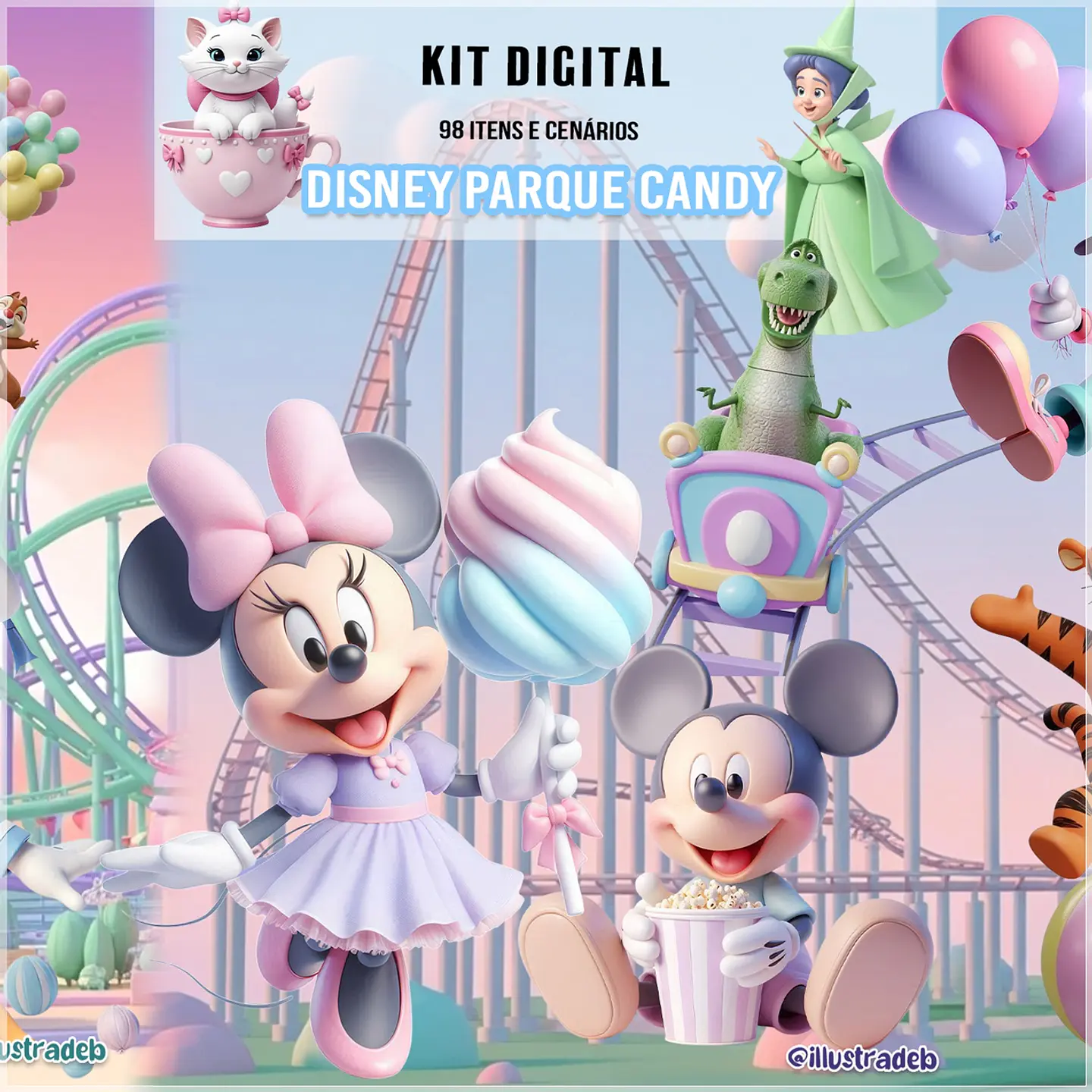 Kit Digital Disney Parque Candy 83 1