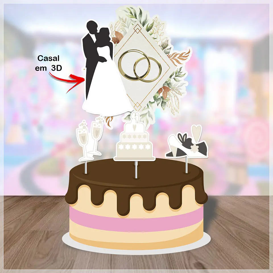 Arquivo de Corte Topo de Bolo Casamento 15 1