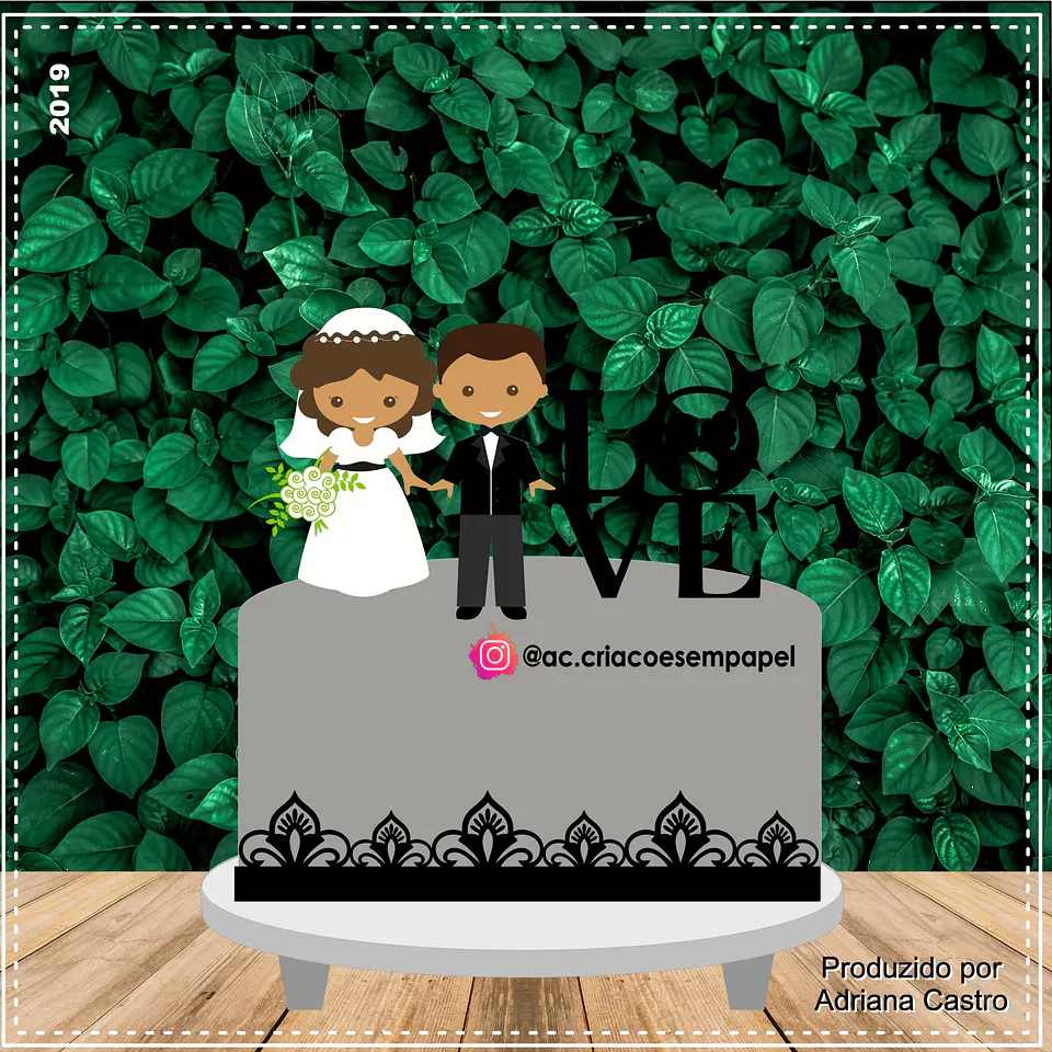 Arquivo de Corte Topo de Bolo Casamento 14 1
