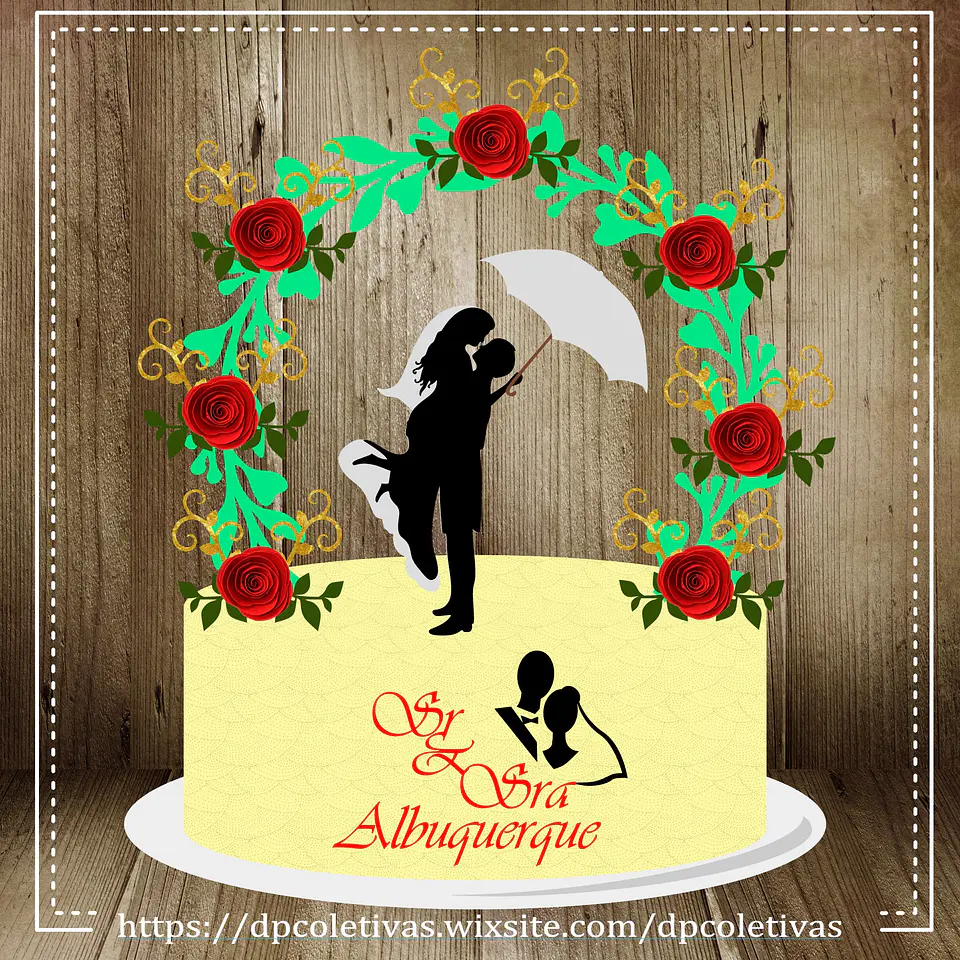 Arquivo de Corte Topo de Bolo Casamento 7 1