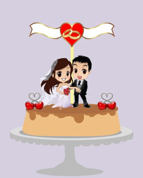 Arquivo de Corte Topo de Bolo Casamento 3