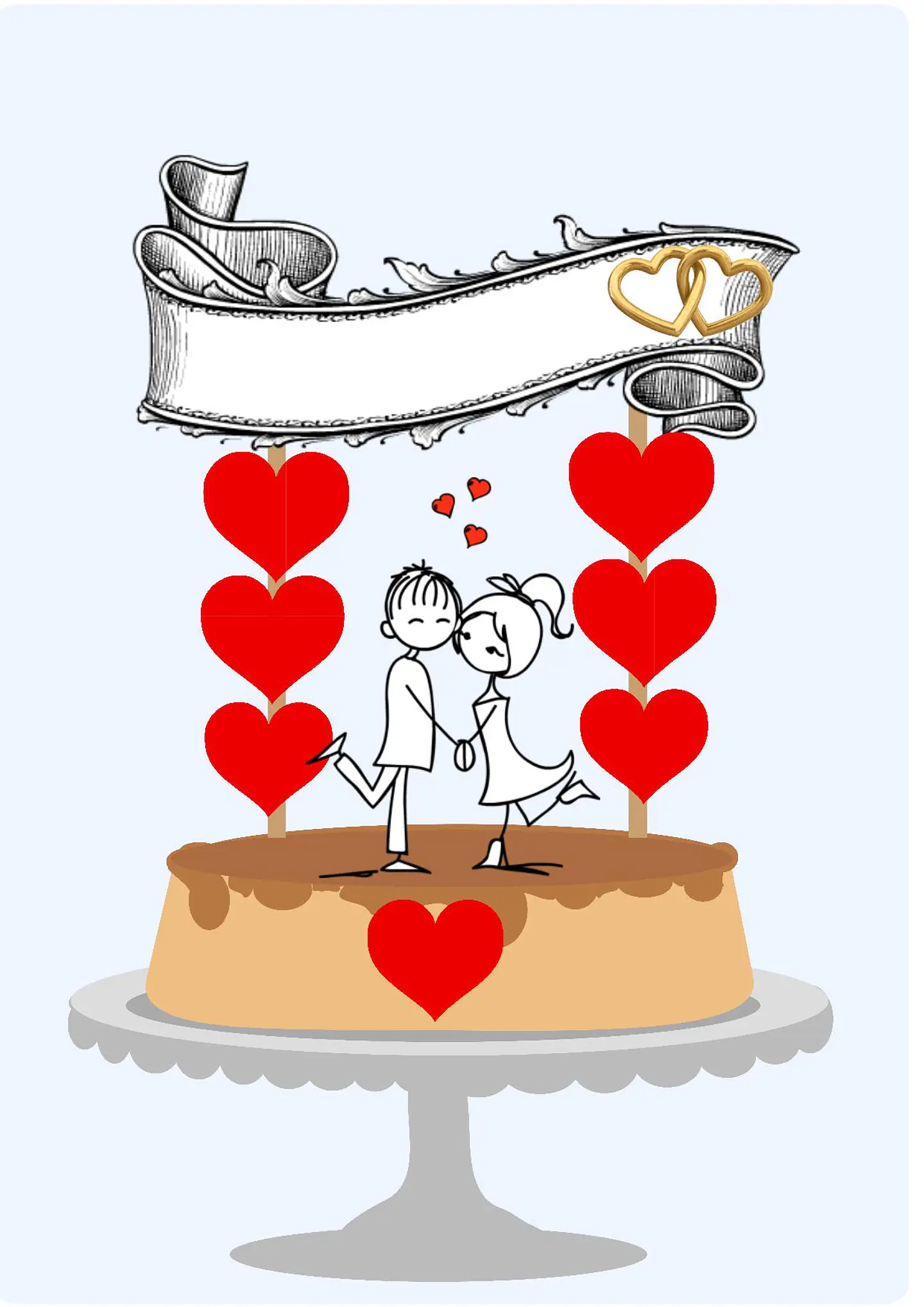 Arquivo de Corte Topo de Bolo Casamento 2 1